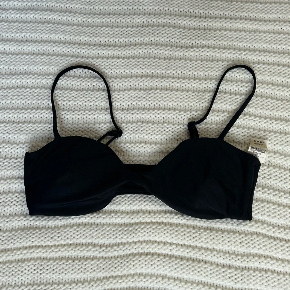 BNWT Aerie, Black Bikini Top, Size M - Picture 1 of 5